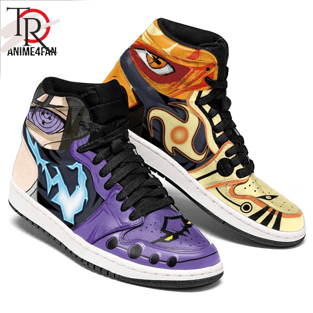 Sasuke and Naruto Sneakers Custom Skills & Eyes Anime Air Jordan 1, Hightop