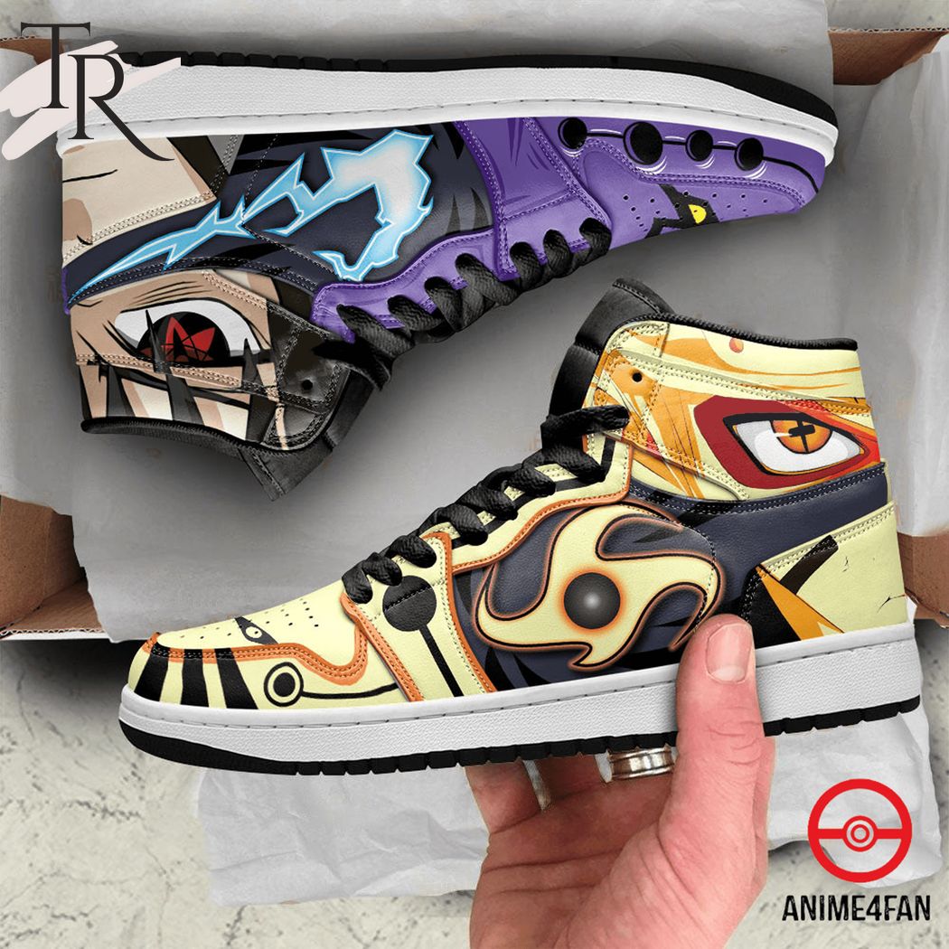 Sasuke and Naruto Sneakers Custom Skills & Eyes Anime Air Jordan 1, Hightop