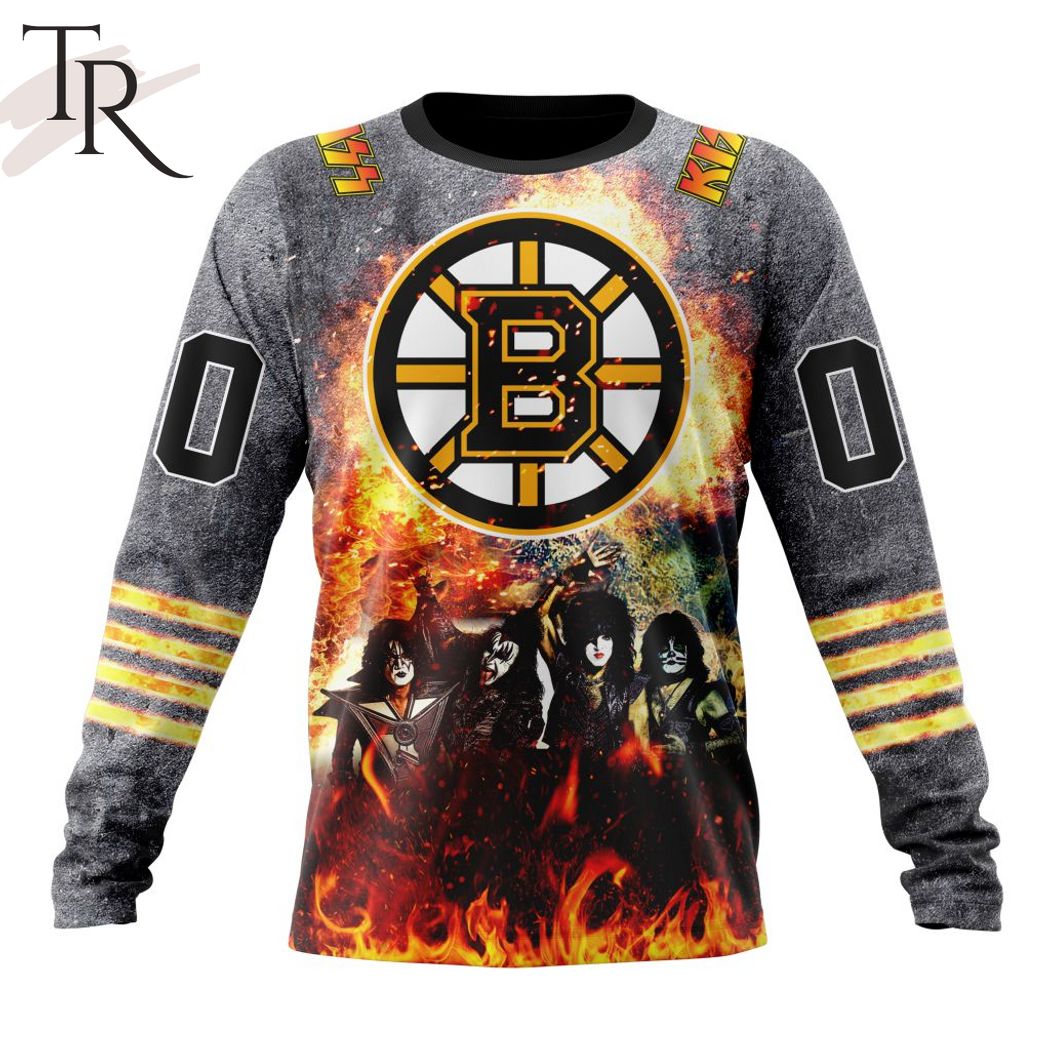 NHL Boston Bruins Special Mix KISS Band Design Hoodie
