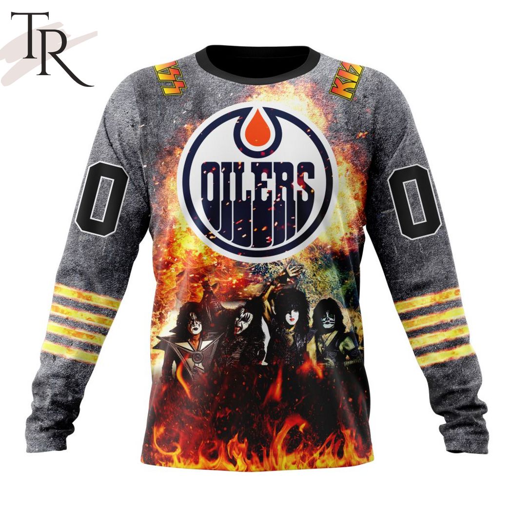 NHL Edmonton Oilers Special Mix KISS Band Design Hoodie