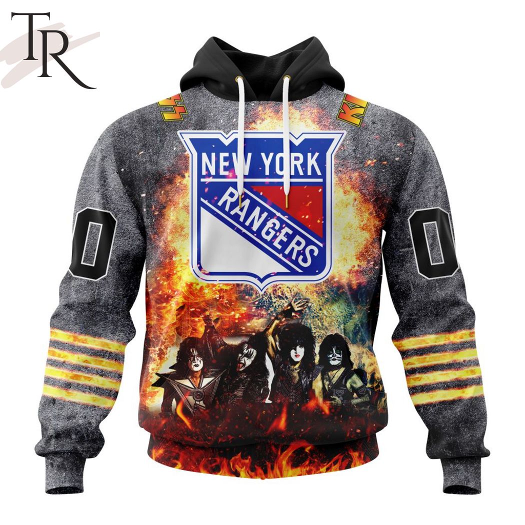NHL New York Rangers Special Mix KISS Band Design Hoodie