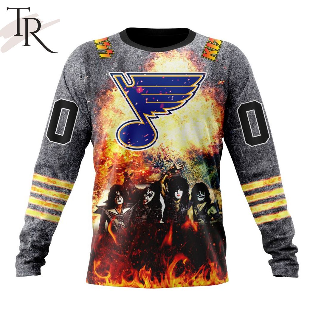 NHL St. Louis Blues Special Mix KISS Band Design Hoodie