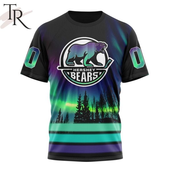 AHL Hershey Bears Special Design With Northern Lights Hoodie