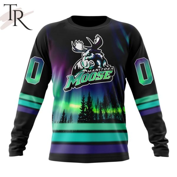 AHL Manitoba Moose Special Design With Northern Lights Hoodie