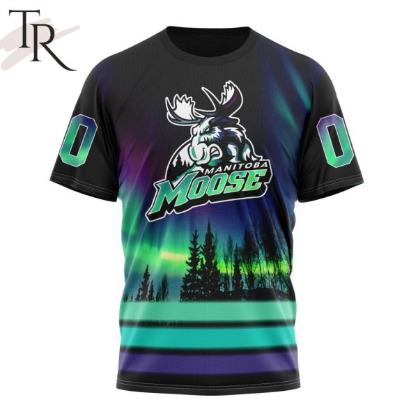 AHL Manitoba Moose Special Design With Northern Lights Hoodie