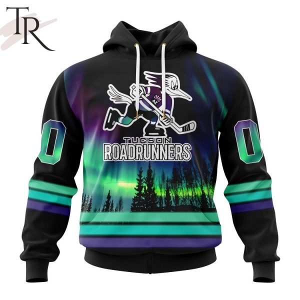 AHL Tucson Roadrunners Special Design With Northern Lights Hoodie