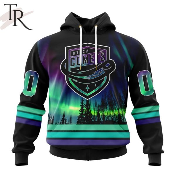 AHL Utica Comets Special Design With Northern Lights Hoodie