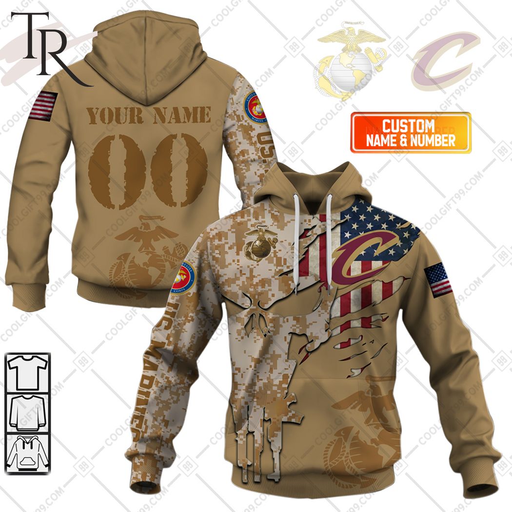 NBA Cleveland Cavaliers Marine Corps Special Designs Hoodie