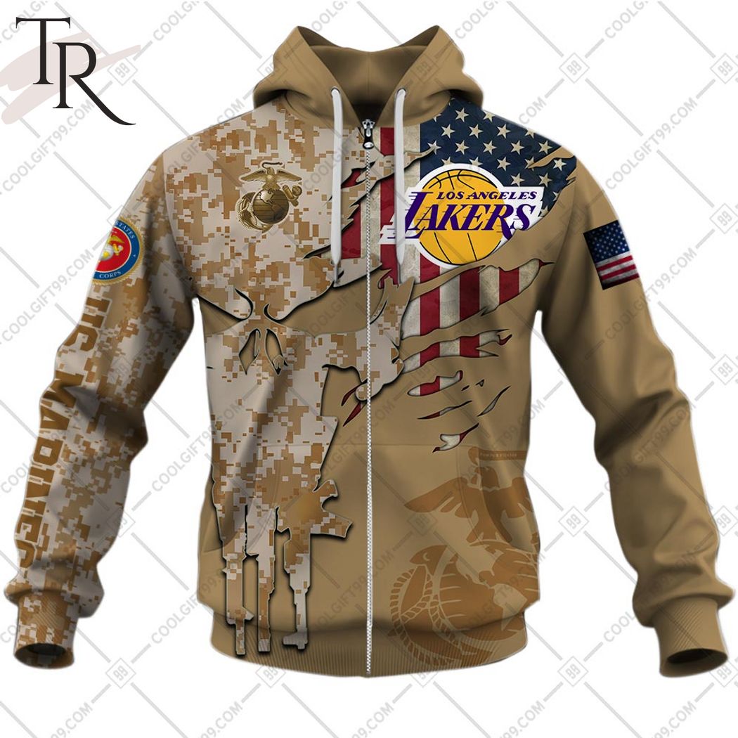 NBA Los Angeles Lakers Marine Corps Special Designs Hoodie