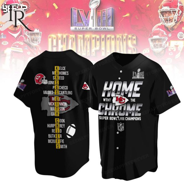 Home With The Chrome Super Bowl LVIII Champions Kansas City Chiefs Black Hoodie