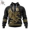 LIGA MX Atletico San Luis Special Black And Gold Design With Mexican Eagle Hoodie