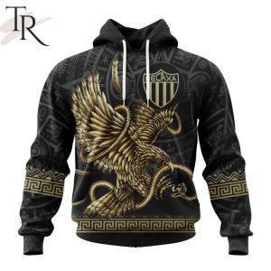 LIGA MX Club Necaxa Special Black And Gold Design With Mexican Eagle Hoodie