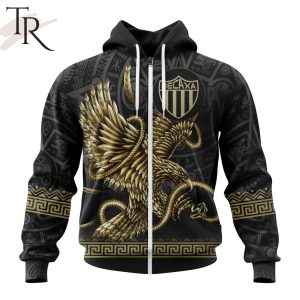 LIGA MX Club Necaxa Special Black And Gold Design With Mexican Eagle Hoodie