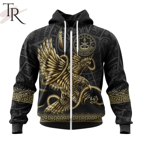 LIGA MX Mazatlan F.C Special Black And Gold Design With Mexican Eagle Hoodie