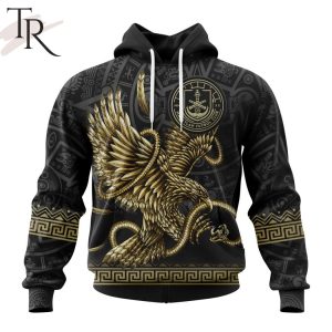 LIGA MX Mazatlan F.C Special Black And Gold Design With Mexican Eagle Hoodie