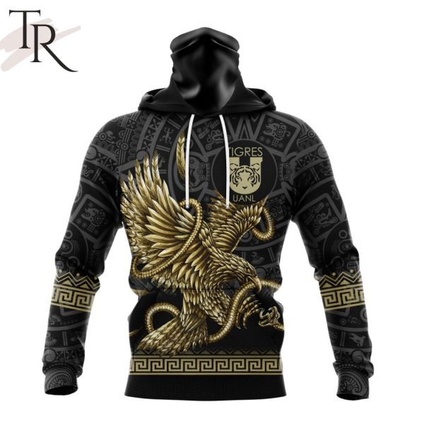 LIGA MX Tigres UANL Special Black And Gold Design With Mexican Eagle Hoodie