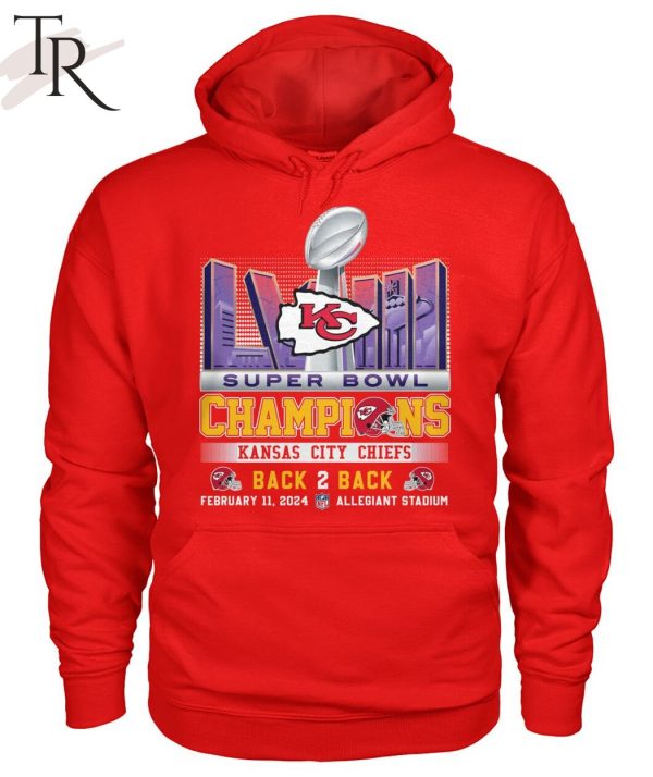 Super Bowl LVIII Champions Kansas City Chiefs Back 2 Back February 11, 2024 Allegiant Stadium T-Shirt