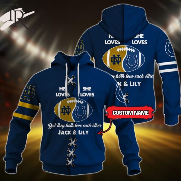 He Loves – She Loves – Mix 2 Football Teams Select Any 2 Teams to Mix and Match! Custom Name Hoodie
