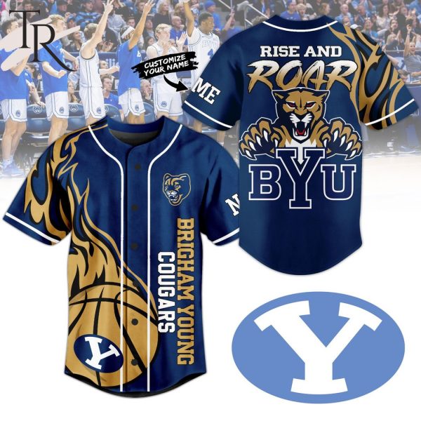Brigham Young Cougars Rise And Roar Custom Baseball Jersey