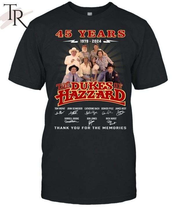 45 Years 1979 – 2024 The Dukes Of Hazzard Thank You For The Memories T-Shirt