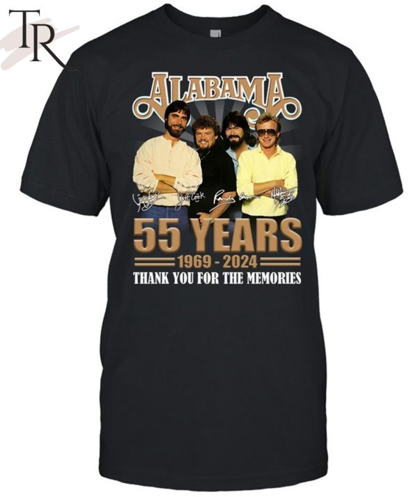 Alabama 55 Years 1969 – 2024 Thank You For The Memories T-Shirt