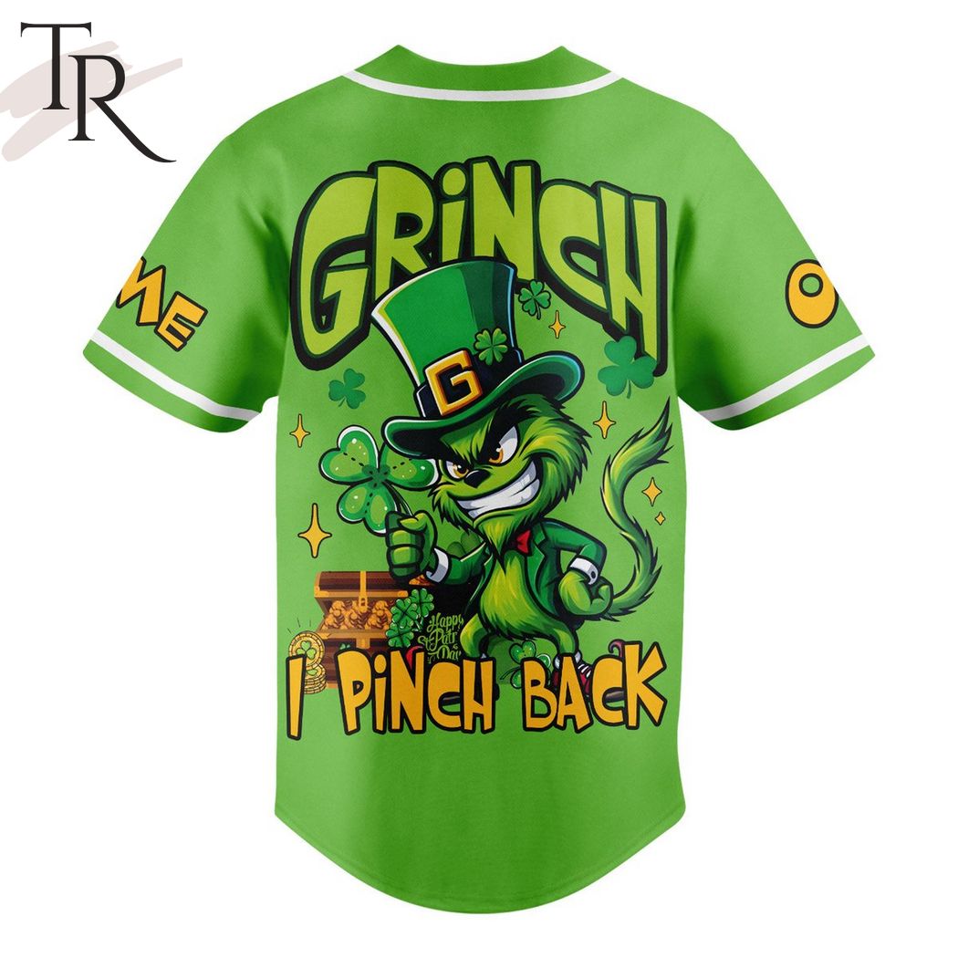 How The Grinch Stole St. Patrick's Day I Pinch Back Custom Baseball Jersey