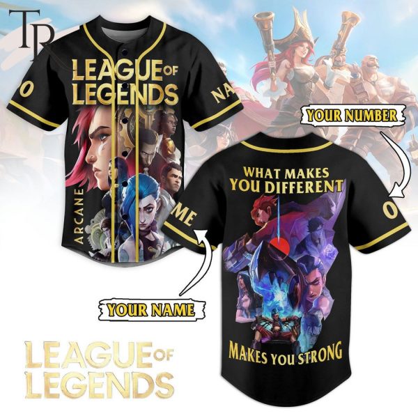 League Of Legends Arcane What Makes You Different Makes You Strong Custom Baseball Jersey