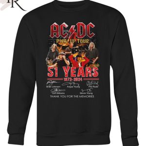 ACDC Pwr Up Tour 51 Years Of 1973 – 2024 Thank You For The Memories T-Shirt