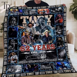 Toby Keith 62 Years 1961 – 2024 Thank You For The Memories Fleece Blanket