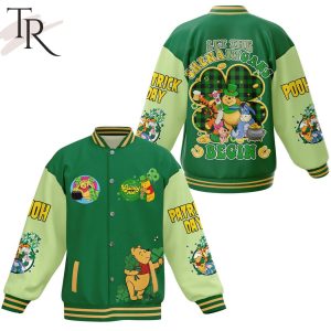 Winnie-the-Pooh Let The Shenanigans Begin Happy St Patrick’s Day Baseball Jacket