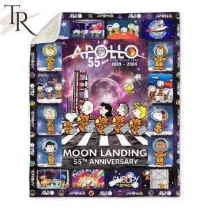 Apollo 55th Anniversary 1969 – 2024 Moon Landing Snoopy Next Giant Leap Fleece Blanket