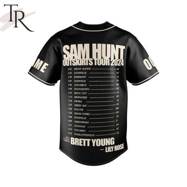 Sam Hunt Outskirts Tour 2024 Custom Baseball Jersey
