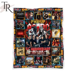 PWR Up Tour ACDC 51st Anniversary 1973-2024 Thank You For The Memories Fleece Blanket