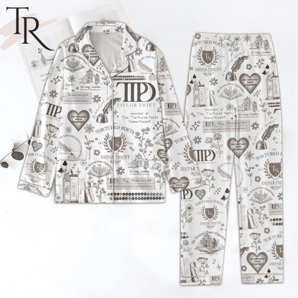 Taylor Swift The Tortured Poets Department Button Pajamas Set