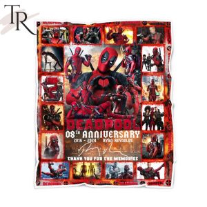 Deadpool 08th Anniversary 2016 – 2024 Ryan Reynolds Thank You For The Memories Fleece Blanket