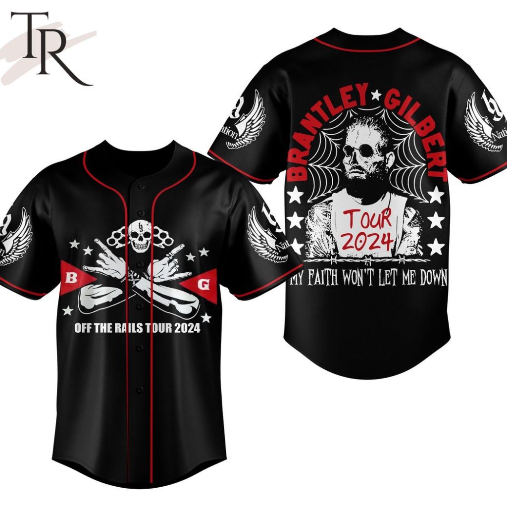 Brantley Gilbert Off The Rails Tour 2024 Custom Baseball Jersey ...