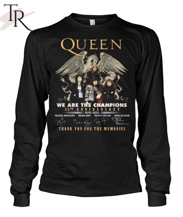 Queen We Are The Champions 55th Anniversary 1970 – 2025 Thank You For The Memories T-Shirt