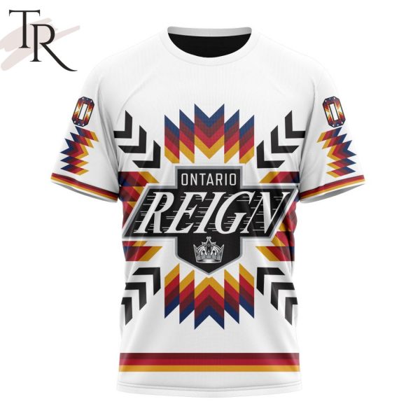 AHL Ontario Reign Special Design With Native Pattern Hoodie