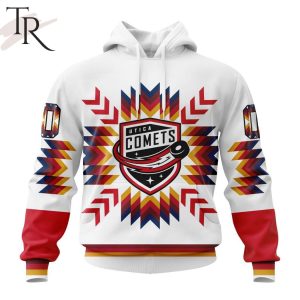 AHL Utica Comets Special Design With Native Pattern Hoodie