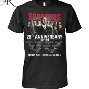 The Sopramos 25th Anniversary 1999-2024 Thank You For The Memories T-Shirt