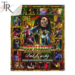 Bob Marley King Of Reggae Thank You For The Memories Fleece Blanket