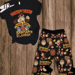 Donkey Kong Game Over Banana Slamma Pajamas Set – Black