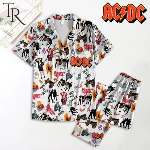 ACDC Back In Black Highway To Hell Button Pajamas Set
