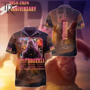 Godzilla 70th Aniversary 1954-2024 Thank You For The Memories Hawaiian Shirt