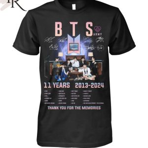 BTS 11 Years 2013-2024 Thank You For The Memories T-Shirt