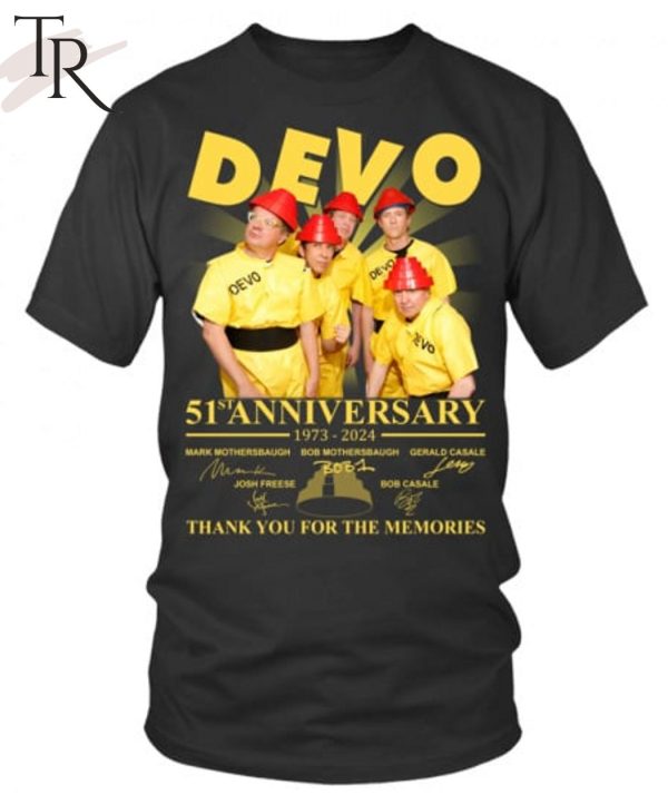 Devo Band 51st Anniversary 1973-2024 Thank You For The Memories T-Shirt