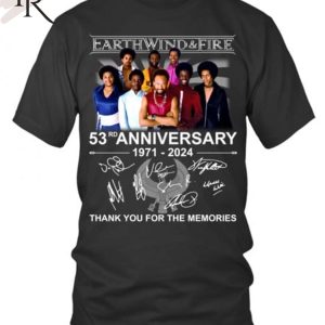 Earth, Wind & Fire 53rd Anniversary 1971-2024 Thank You For The Memories T-Shirt