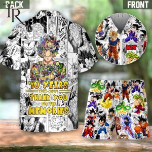 Dragon Ball 40 Years 1984-2024 Thank You For The Memories Hawaiian Shirt & Shorts