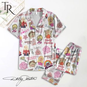 Dolly Parton Working 9 to 5 Button Pajamas Set