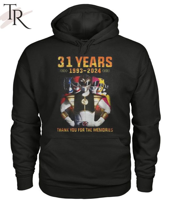 31 Years 1993-2024 Power Rangers Thank You For The Memories T-Shirt